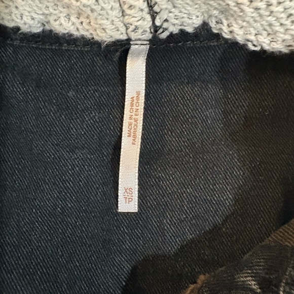 Free People Black Denim Jacket with Silver Button - Picture 5 of 6